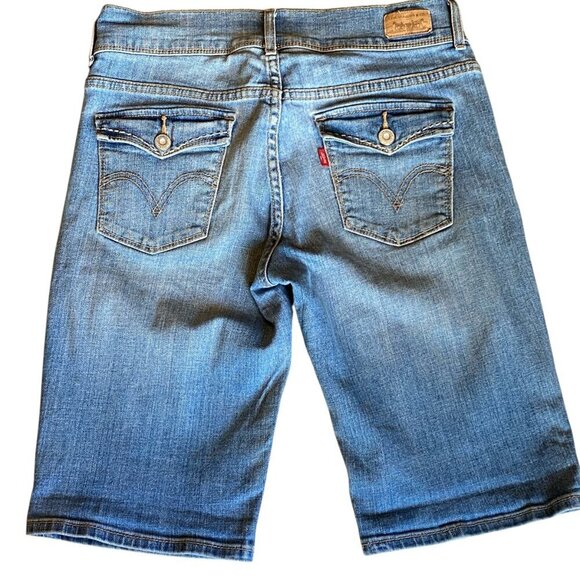 Levi's 515 Bermuda Denim Shorts Women's Sz 4 Blue #27X - Picture 5 of 13